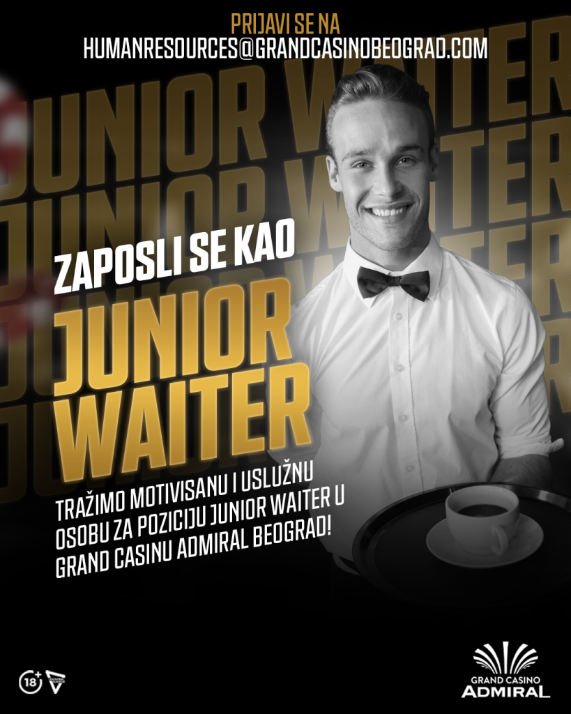 Tražimo 𝐉𝐔𝐍𝐈𝐎𝐑 𝐊𝐎𝐍𝐎𝐁𝐀𝐑𝐀 (𝐌/𝐙) – komunikativnu, energičnu i uslužnu osobu koja voli da stvara prijatnu atmosferu za goste!